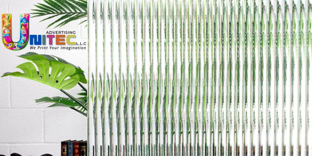 Fluted Glass Film sticker | fluted glass privacy film sticker supply and installation